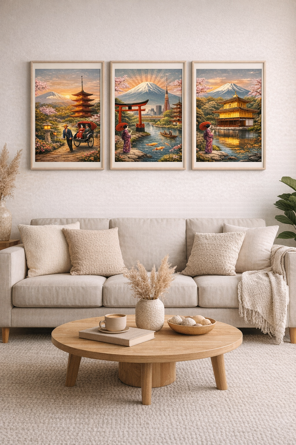 Japan Travel Poster Set | Vintage Mount Fuji, Pagoda, Torii Gate Prints (Digital Download)