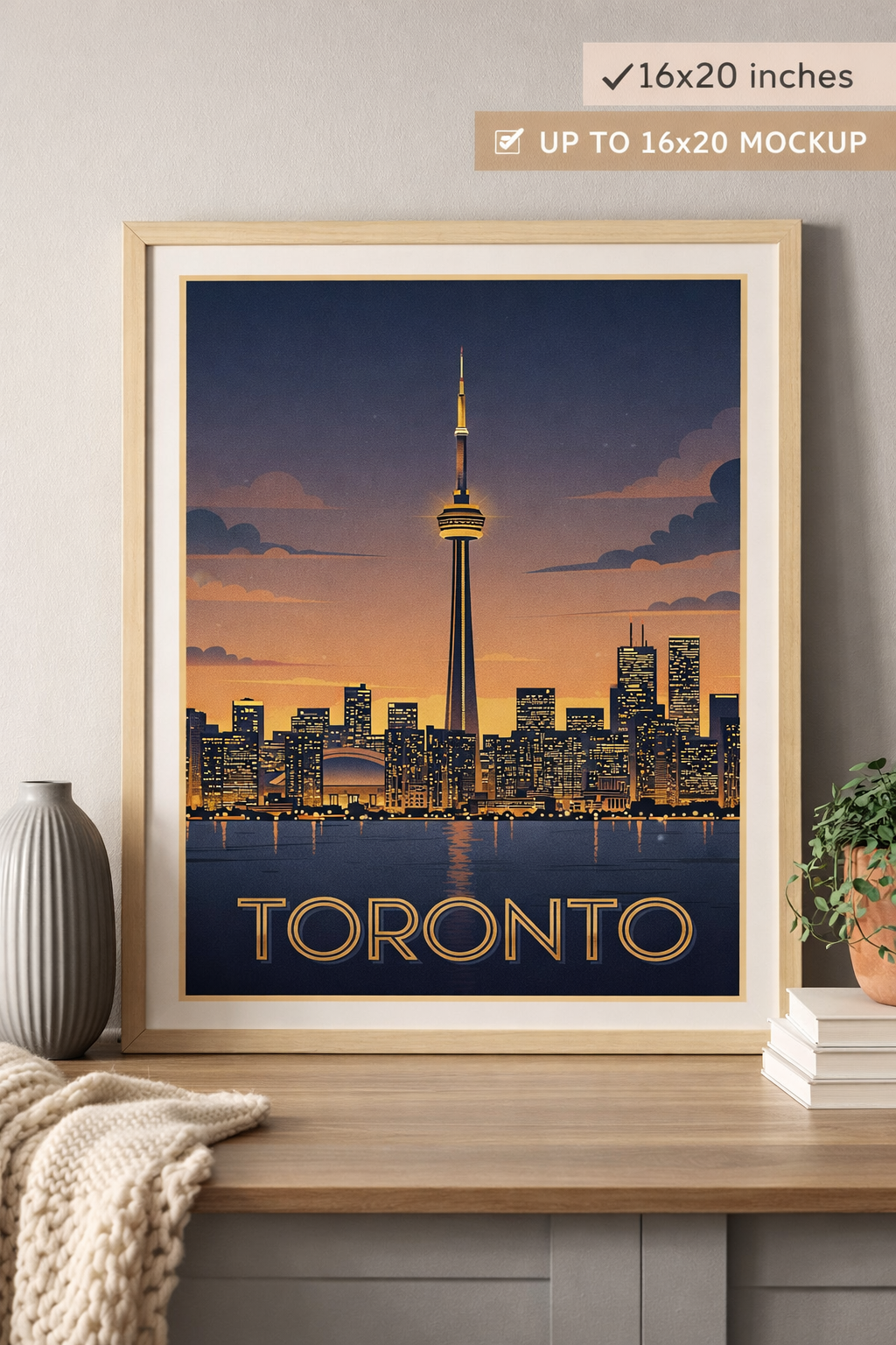Toronto Skyline Print | CN Tower Sunset Cityscape (Digital Download)