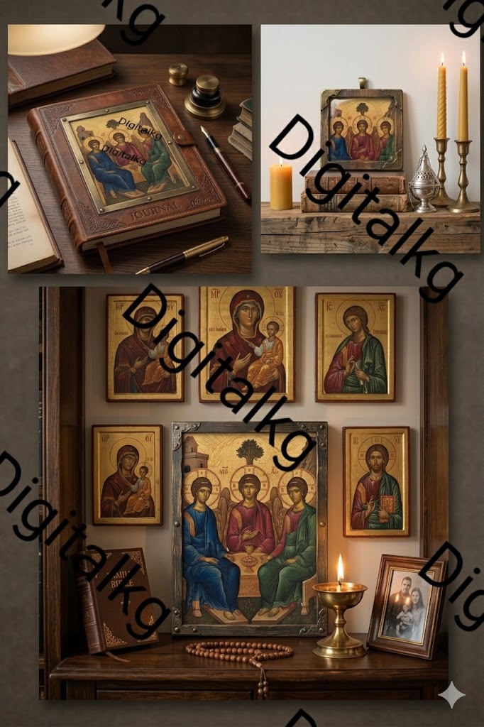 Holy Trinity Byzantine Icon – Digital Wall Art Print | Η Αγία Τριάδα