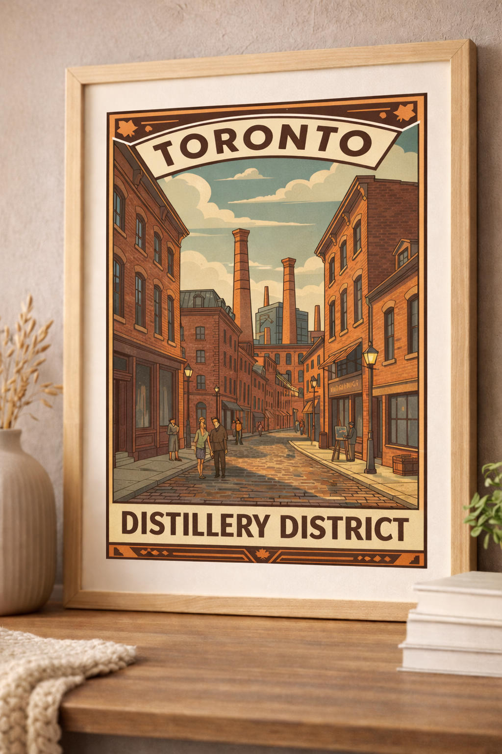 Toronto Vintage Travel Poster | CN Tower Skyline Print (Digital Download)