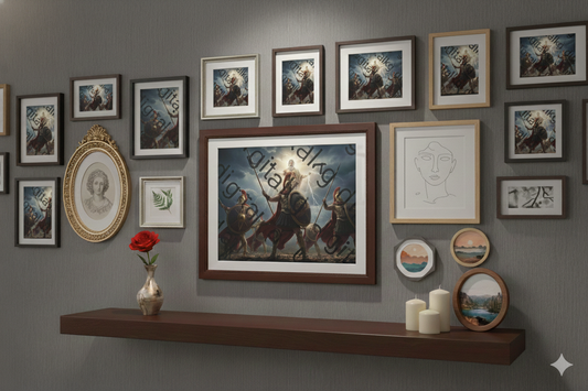 Zeus and Spartan Warriors - Epic Greek Mythology Wall Art Print