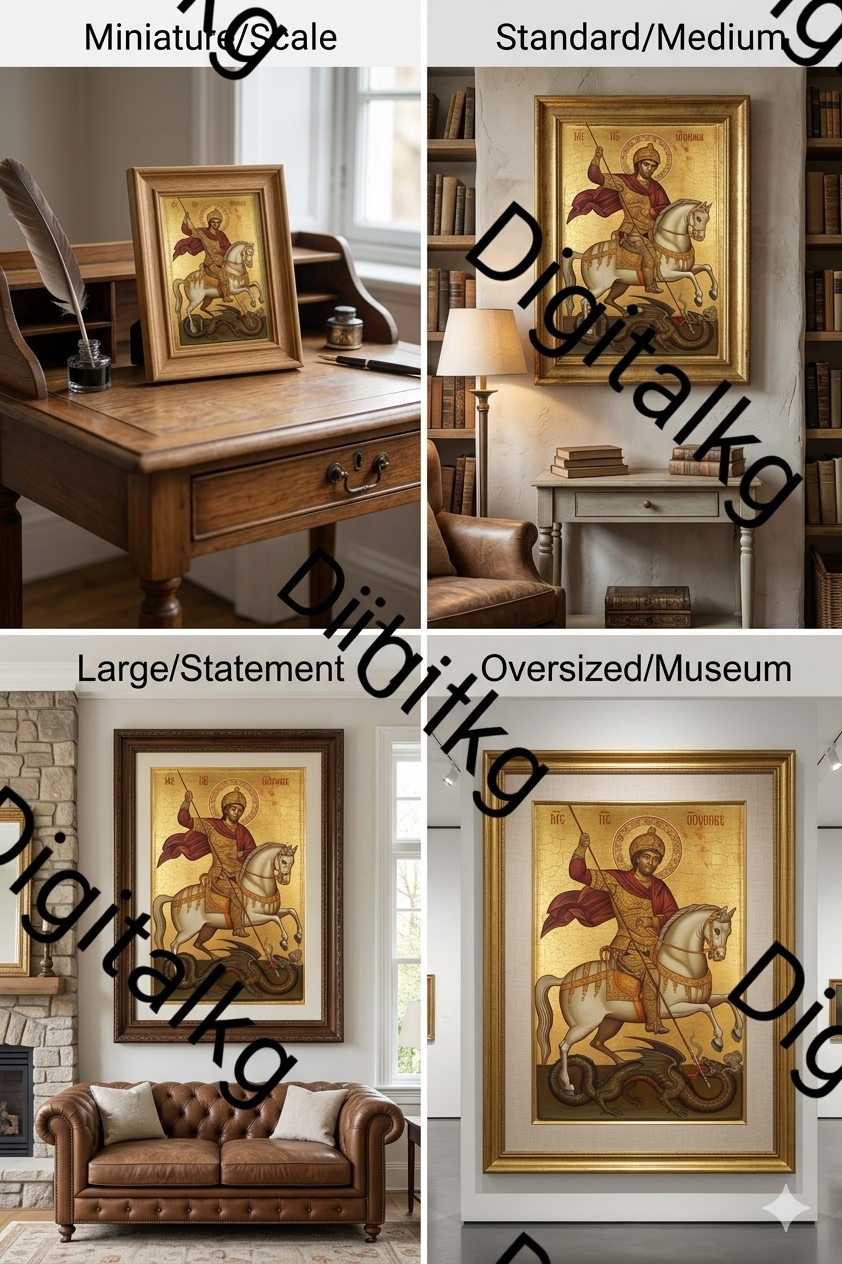 Saint George Slaying the Dragon – Handcrafted Byzantine Icon