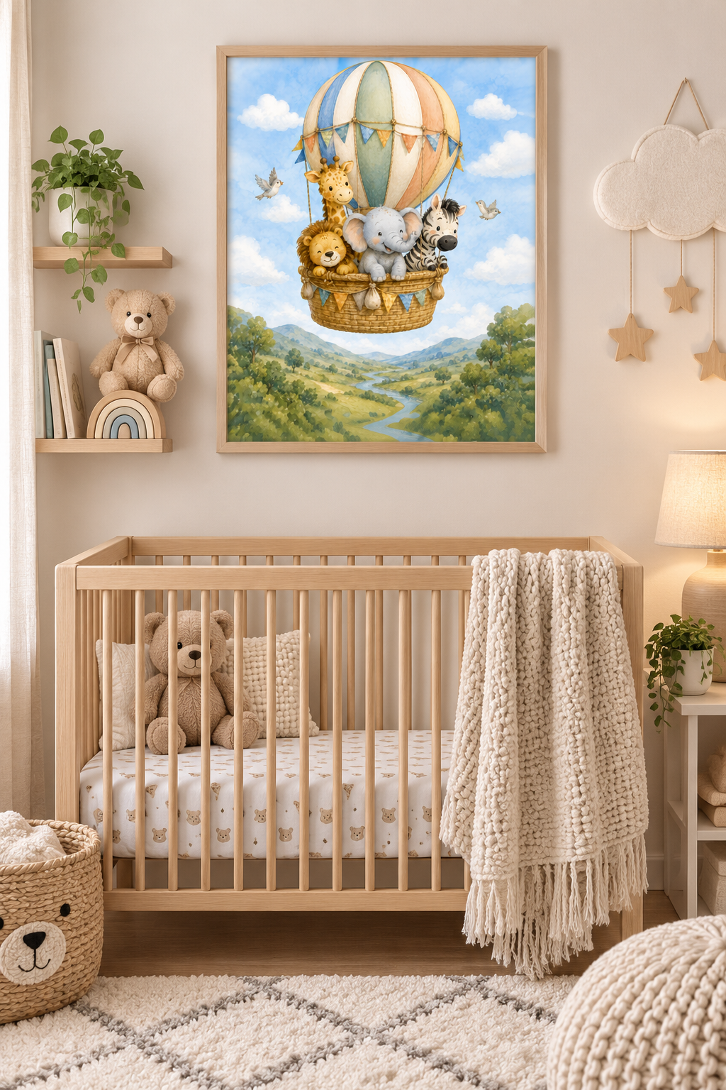 Watercolor Nursery Animal Wall Art | Printable PNG Digital Download