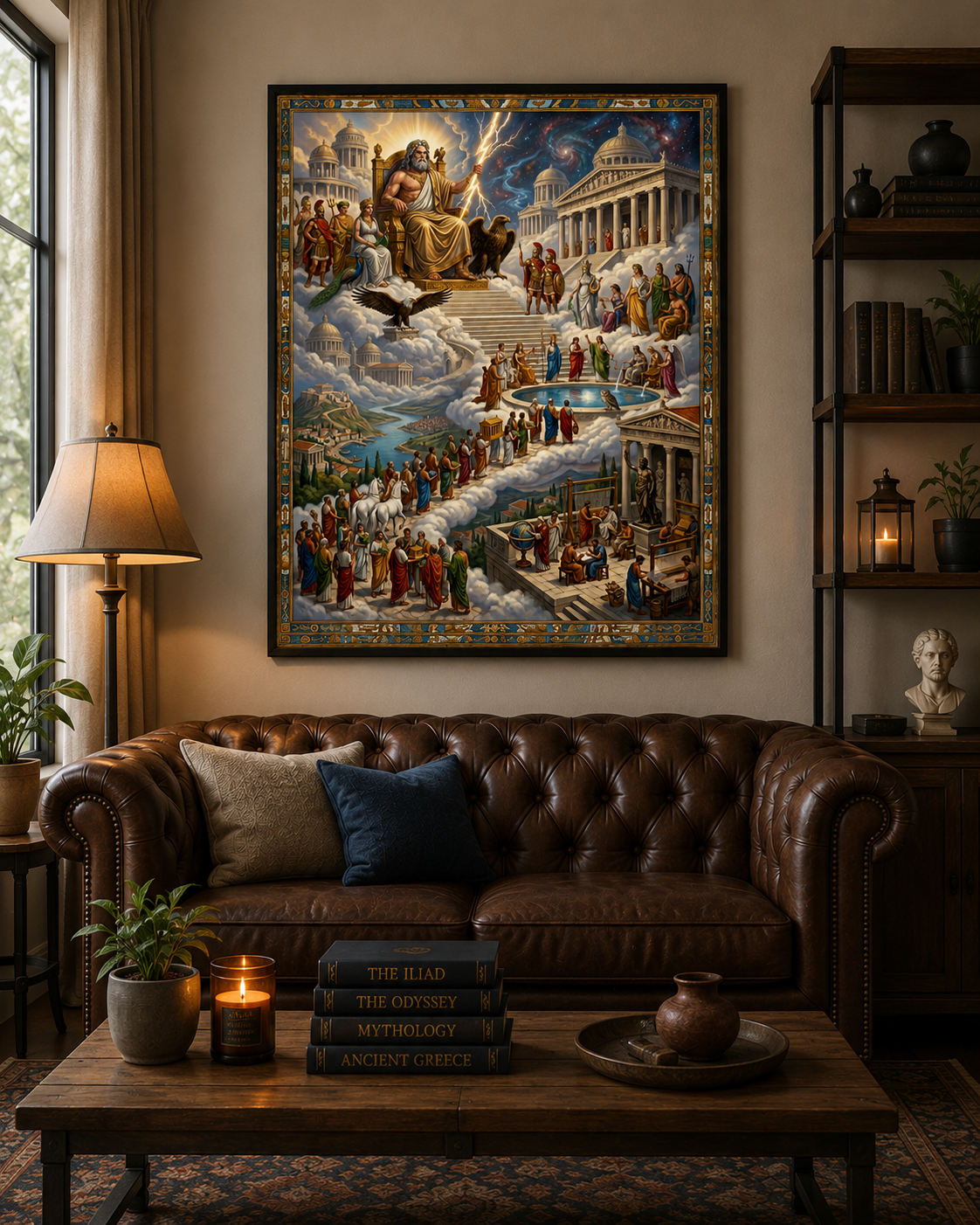 Zeus Olympus Wall Art, Greek Mythology Gods Ancient Greece Print, Dark Academia Bedroom Decor, Classical History Poster Digital Download