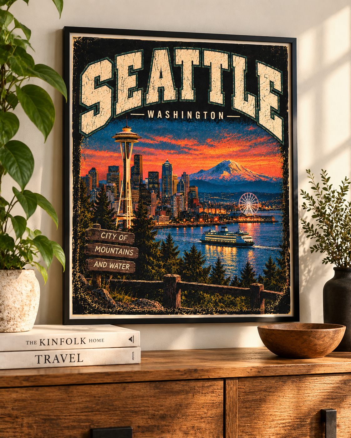 Seattle Washington Printable Wall Art – Vintage Seattle Poster