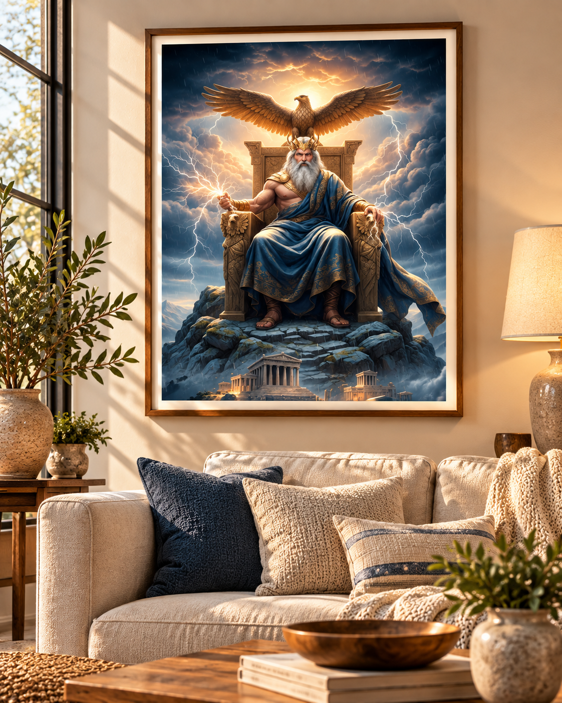 Zeus King of Gods Digital Art Print - Greek Mythology Wall Decor – printable digital wall art