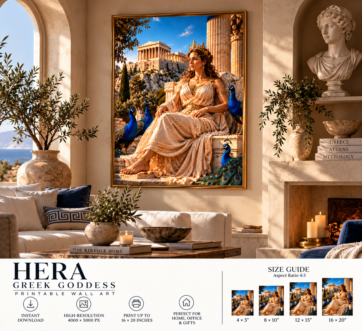 Hera Greek Goddess Printable Wall Art – Greek Mythology Digital Download