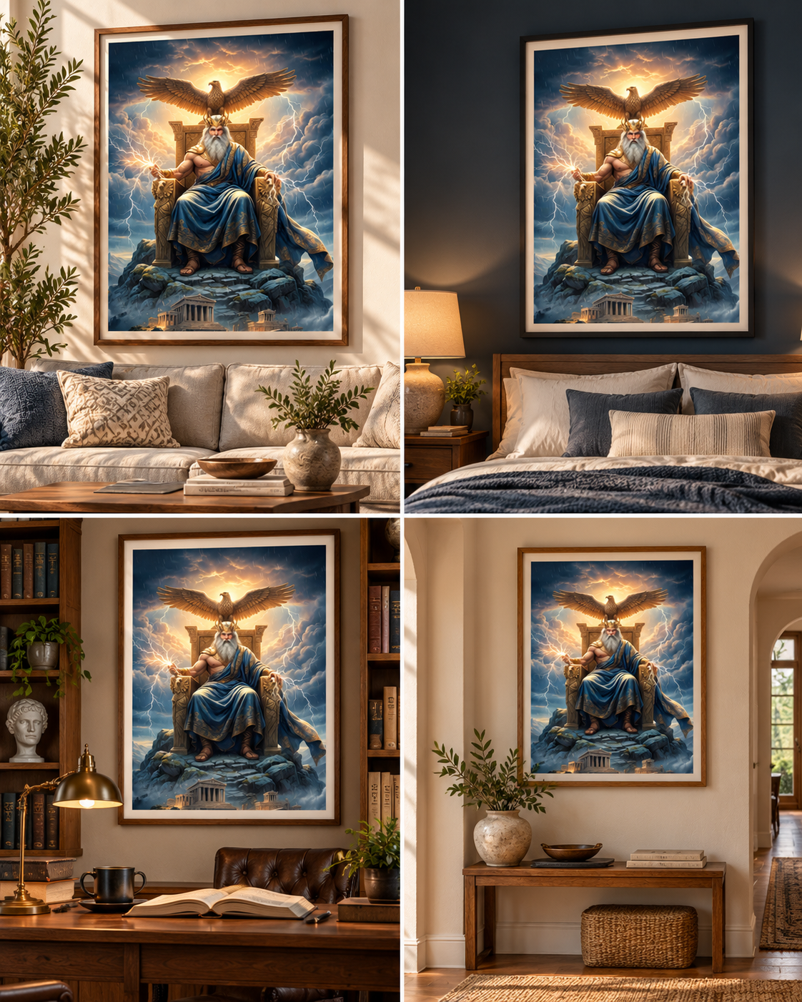 Zeus King of Gods Digital Art Print - Greek Mythology Wall Decor