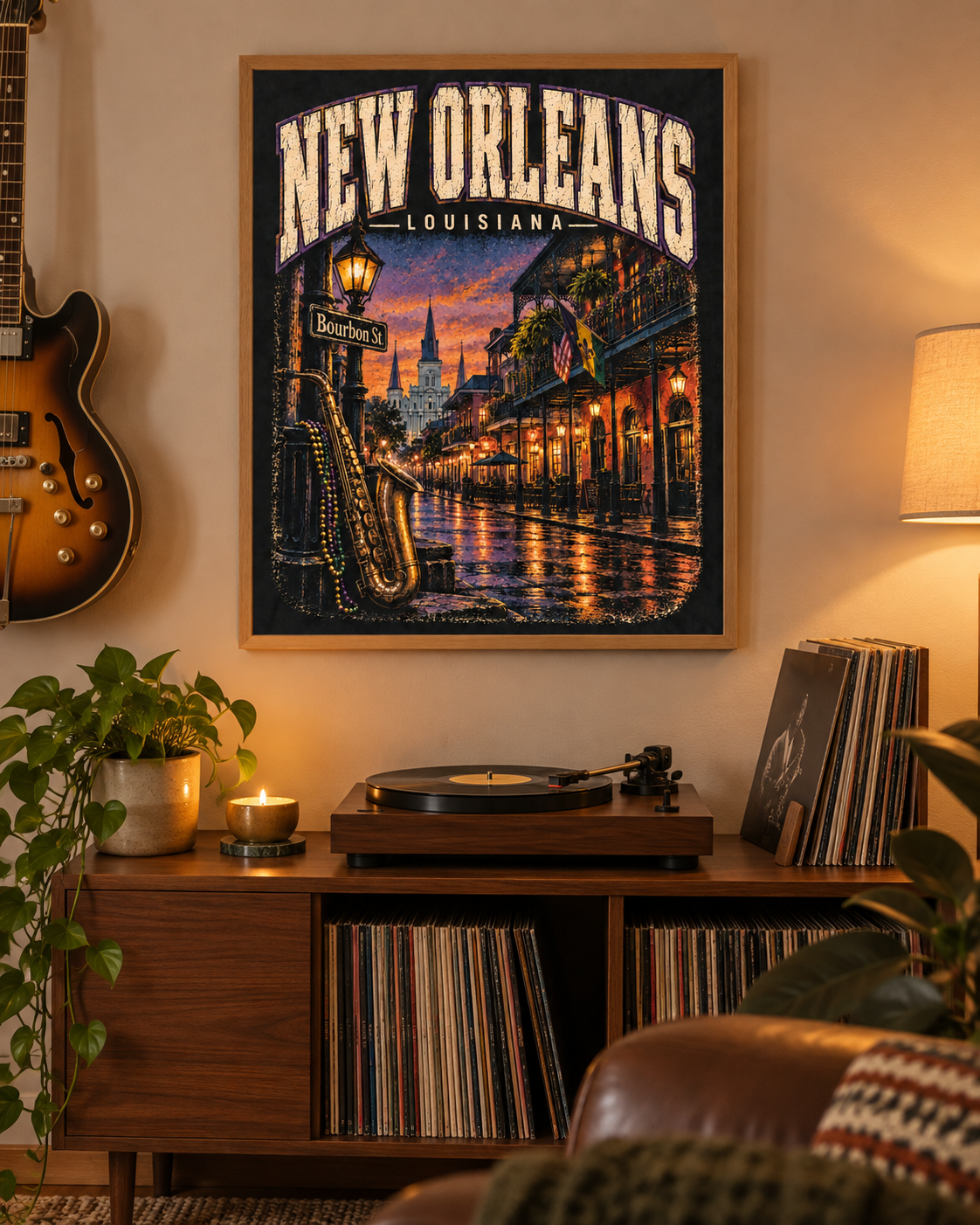 New Orleans Louisiana Vintage-Inspired Travel Poster | Digital Download
