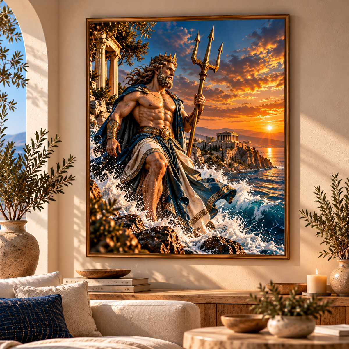 Poseidon – Greek God of the Sea | Majestic Greek Mythology Digital Wall Art