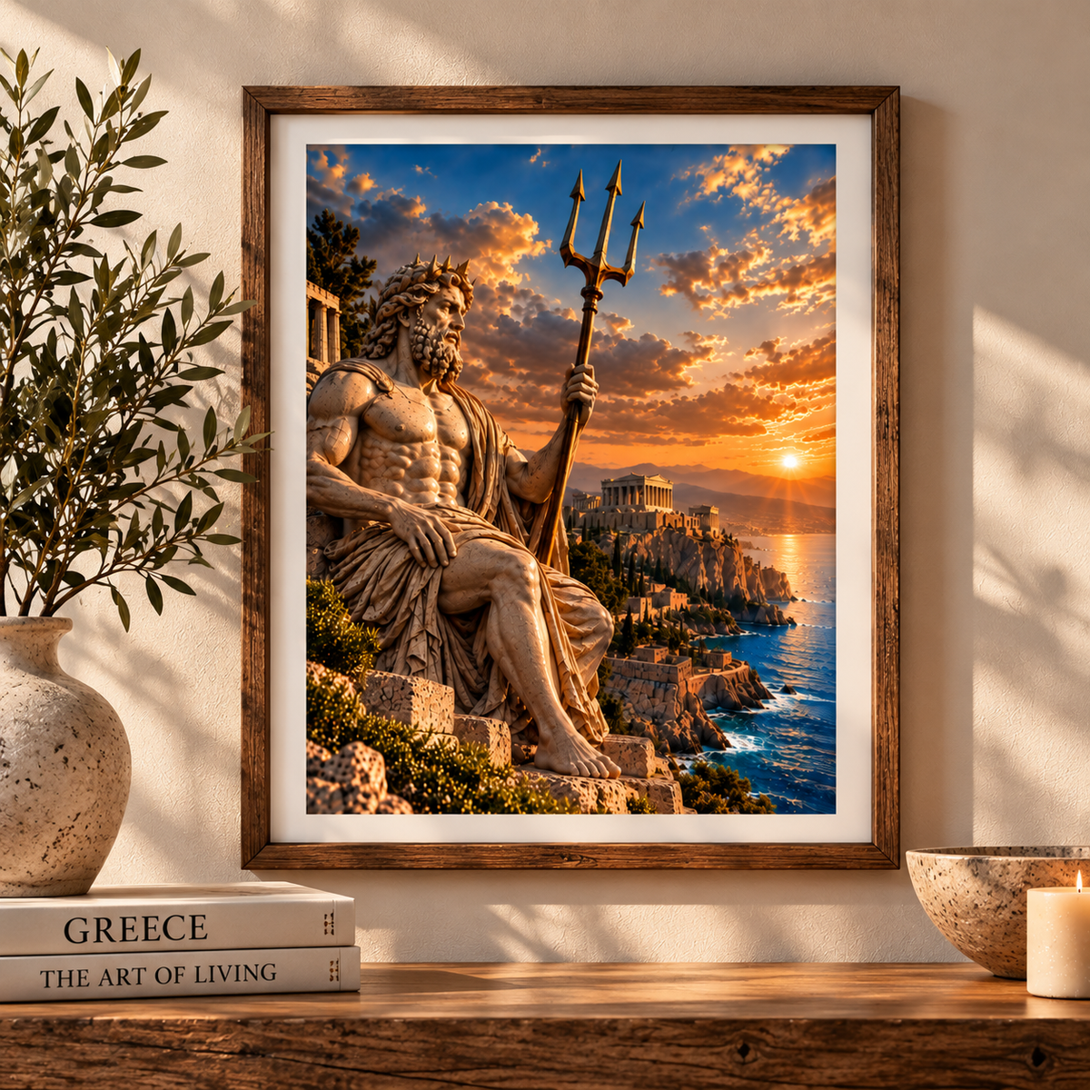Poseidon Greek God Printable Wall Art – Ancient Greek Mythology Digital Download