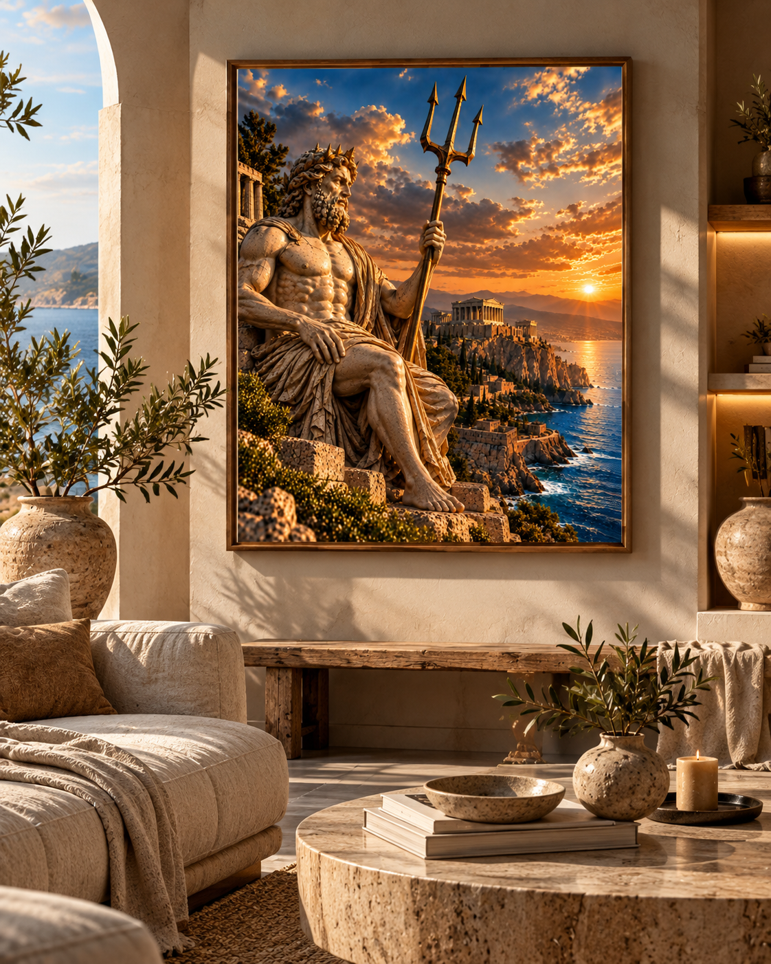 Poseidon Greek God Printable Wall Art – Ancient Greek Mythology Digital Download