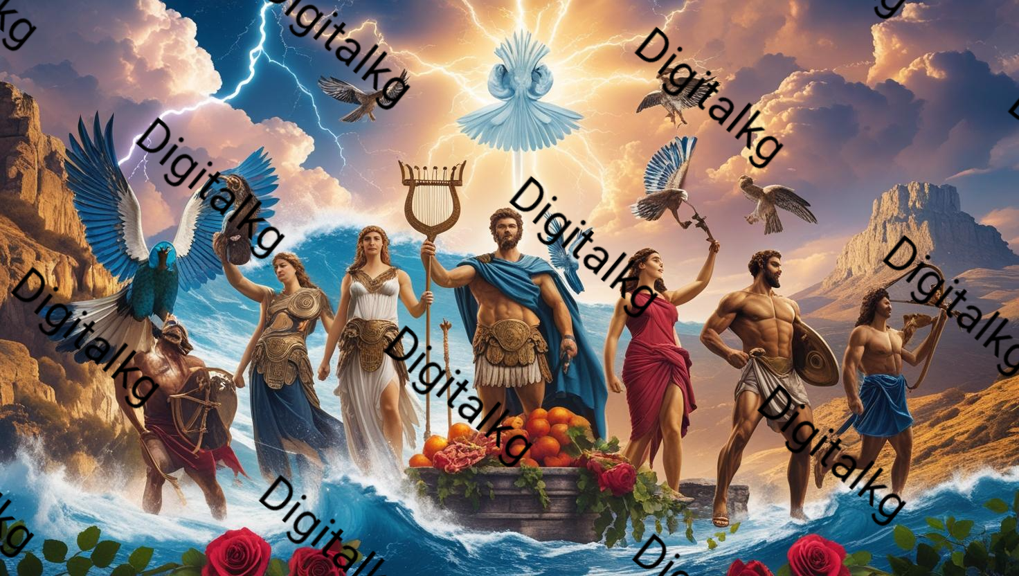 AI-generated Olympian gods collection digital artworks
