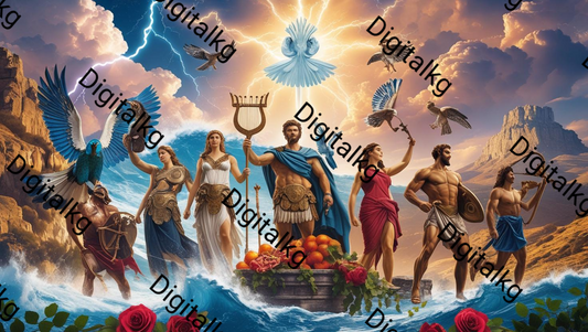AI-generated Olympian gods collection digital artworks
