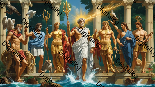AI-Generated Olympians: Celestial Masterpiece - Worldwide Download
