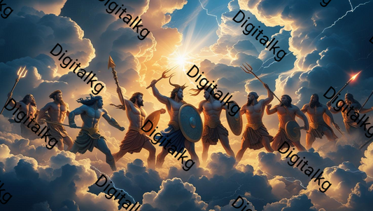 Olympian Gods Battle Art Print