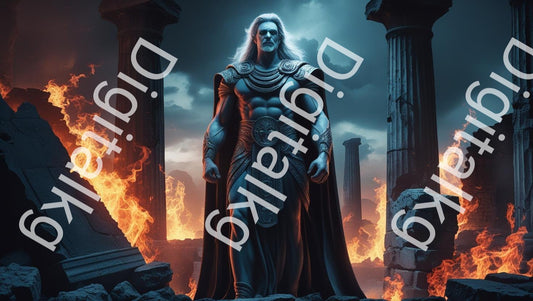 AI-generated Hades fantasy mythology digital art print
