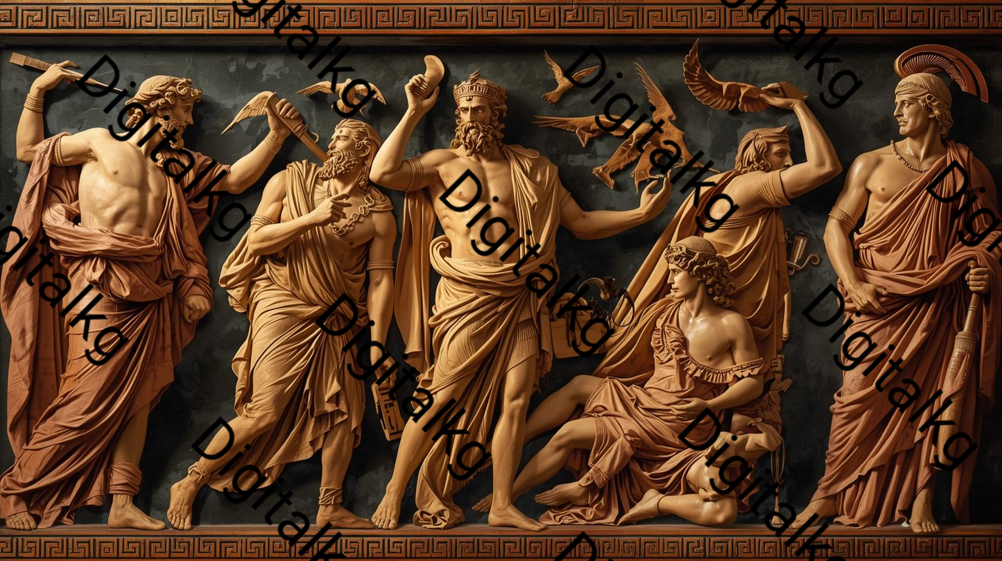 Greek Gods Assembly - Classical Mythology Digital Art