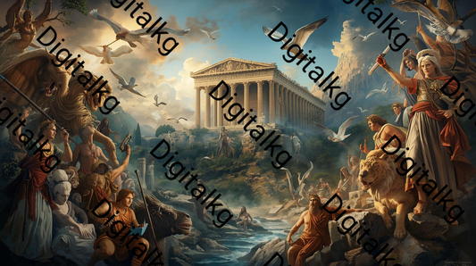Greek Classical Art Bundle - 2 AI Generated Masterpieces - Digital Download Collection