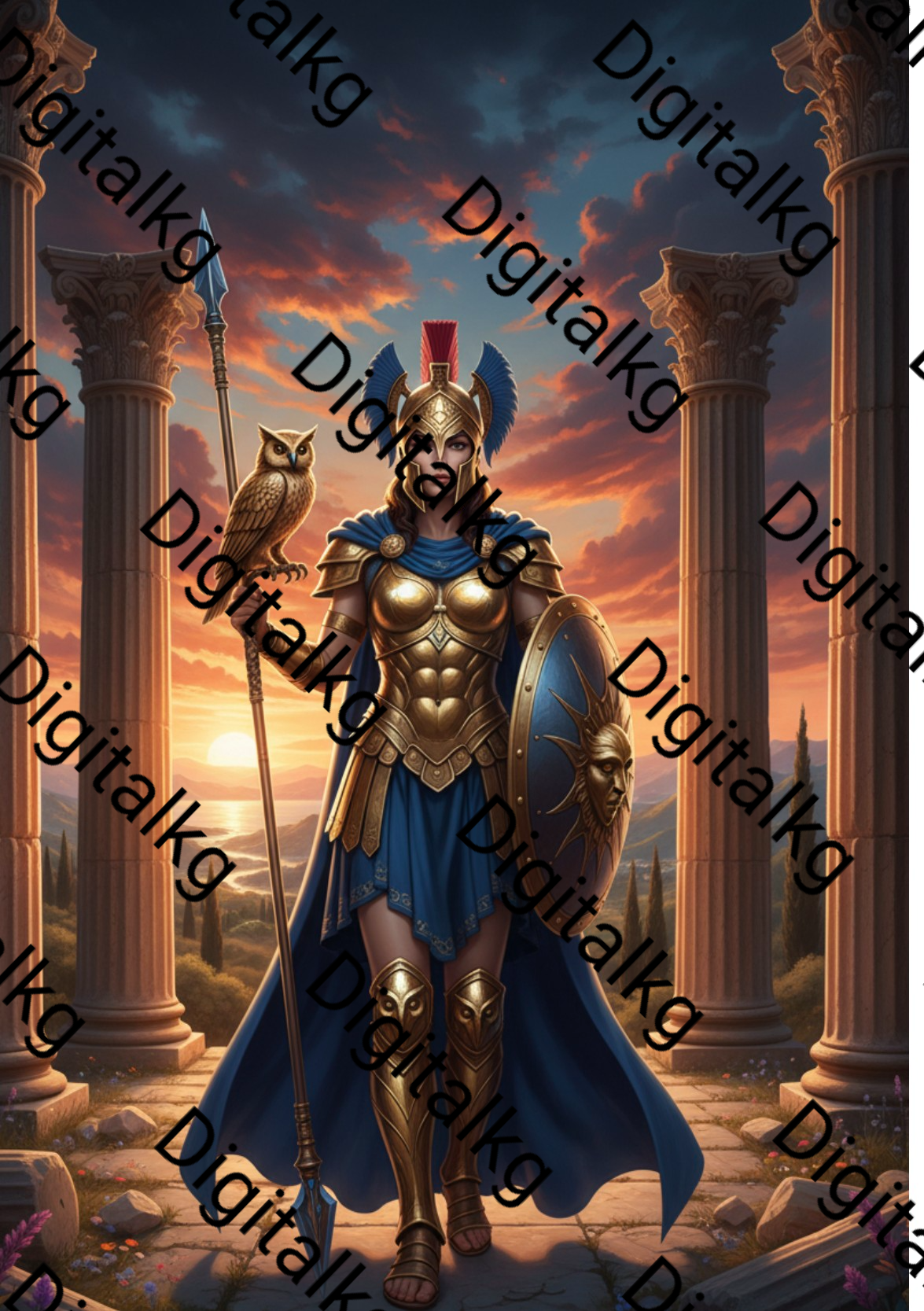 Athena Goddess of Wisdom - Greek Mythology Wall Art Print