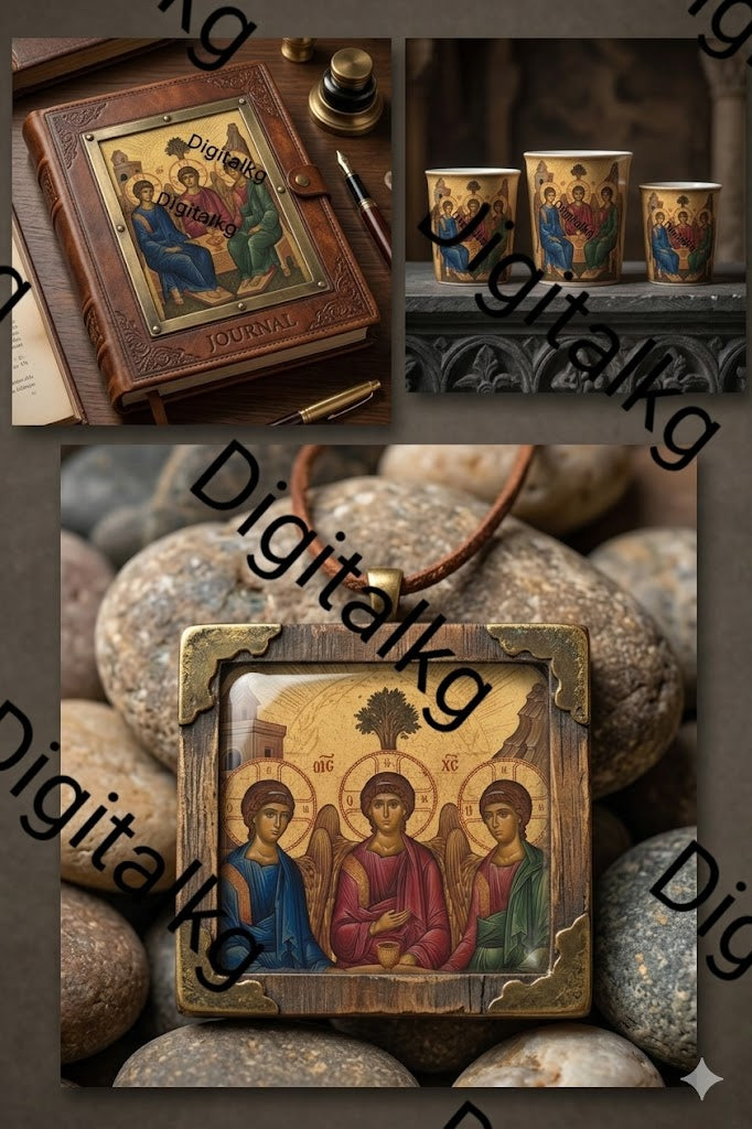 Holy Trinity Byzantine Icon – Digital Wall Art Print | Η Αγία Τριάδα