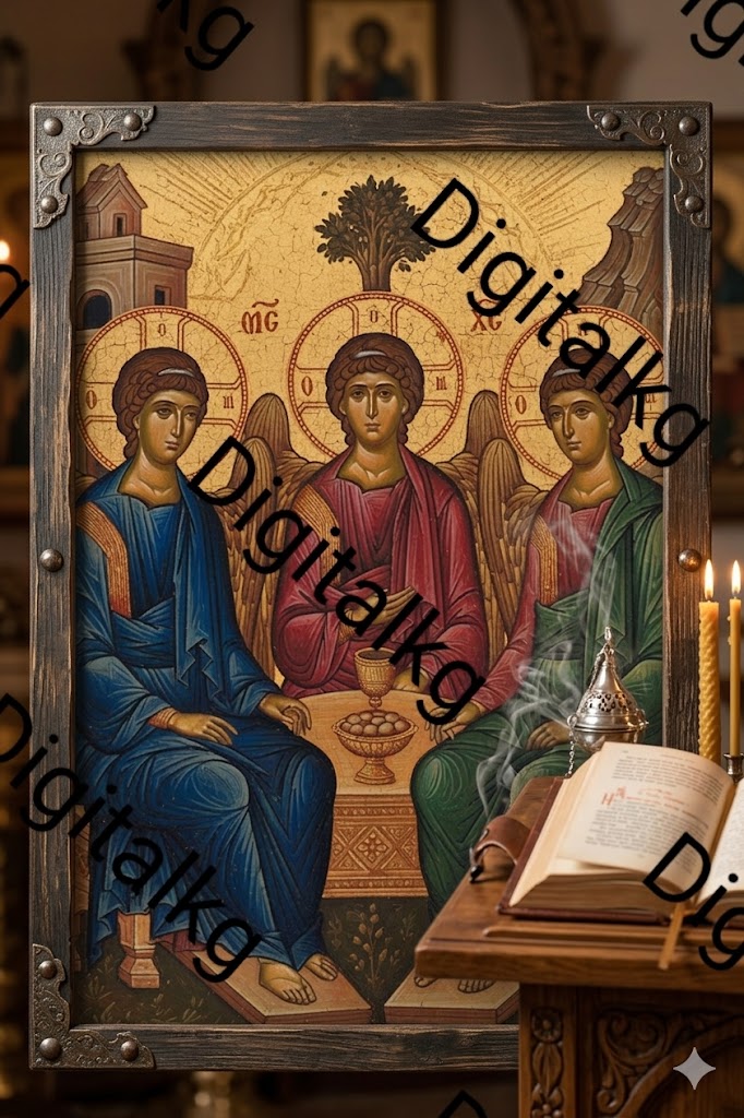 Holy Trinity Byzantine Icon – Digital Wall Art Print | Η Αγία Τριάδα