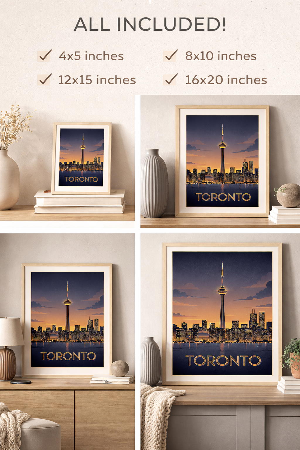 Toronto Skyline Print | CN Tower Sunset Cityscape (Digital Download)