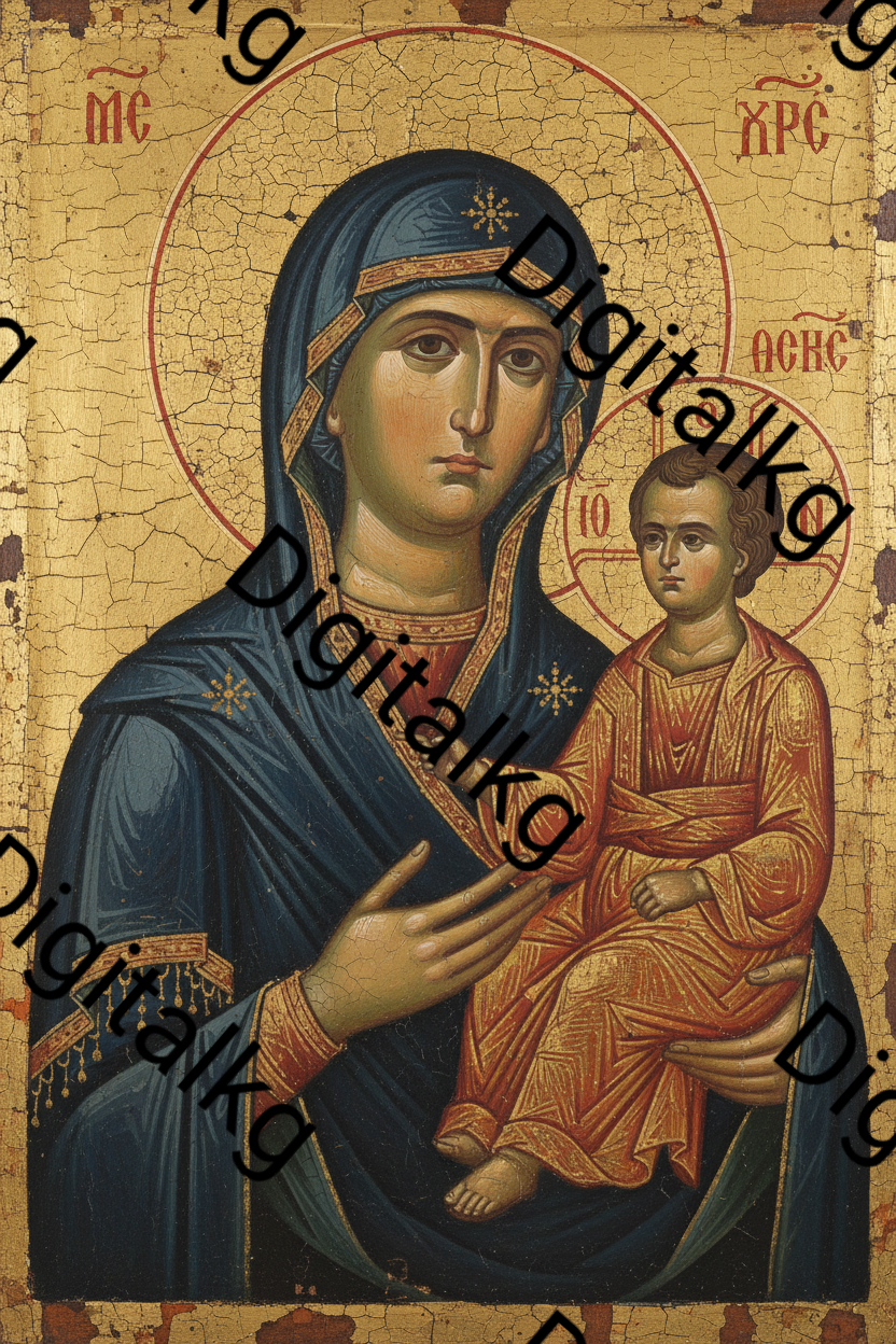 Icon of a woman with a child on a textured background with 'Digitalkg' watermark.