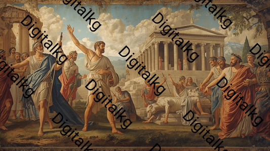 Greek Classical Art Bundle - 2 AI Generated Masterpieces - Digital Download Collection
