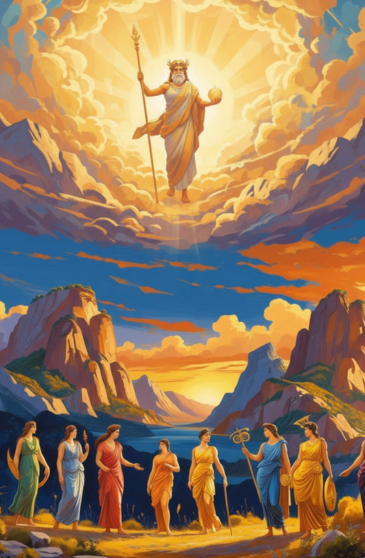 Zeus and the Olympian Gods - Greek Mythology Digital Art Print