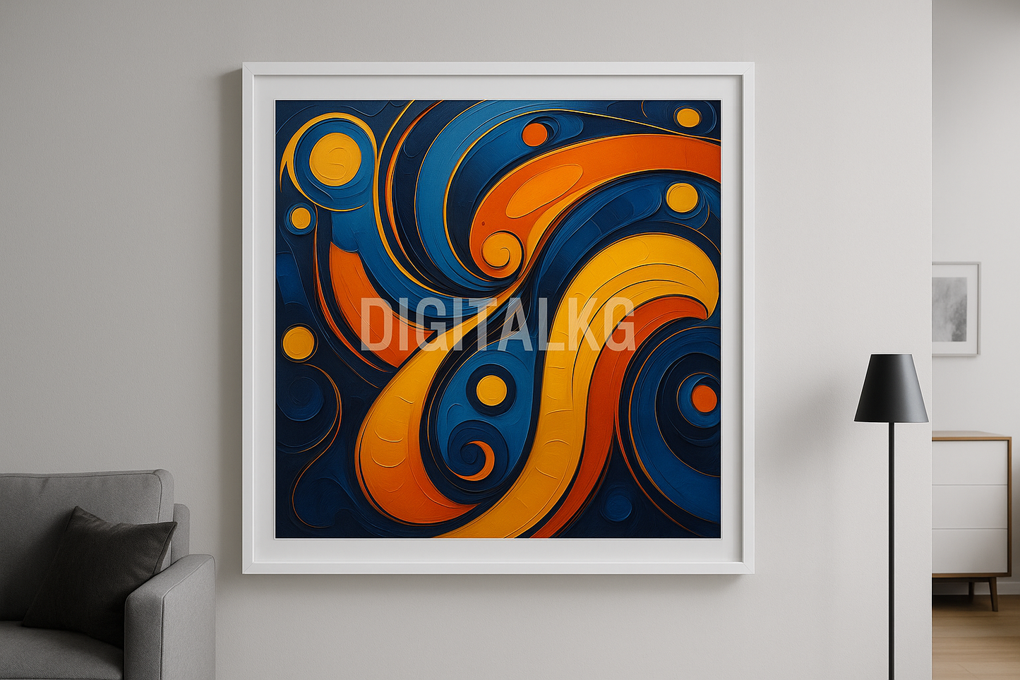 Abstract Swirl Framed