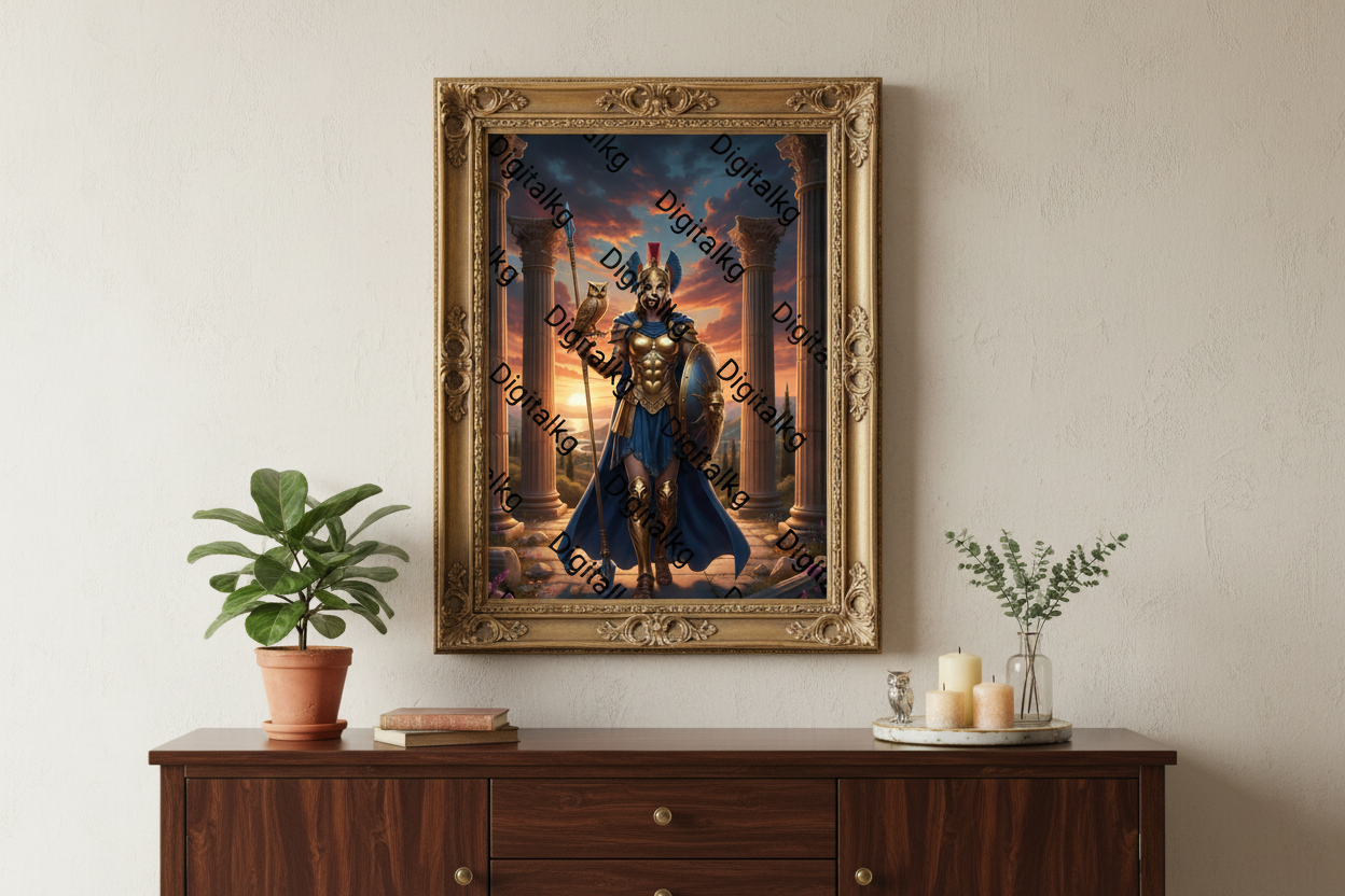 Athena watermarked in ornate frame