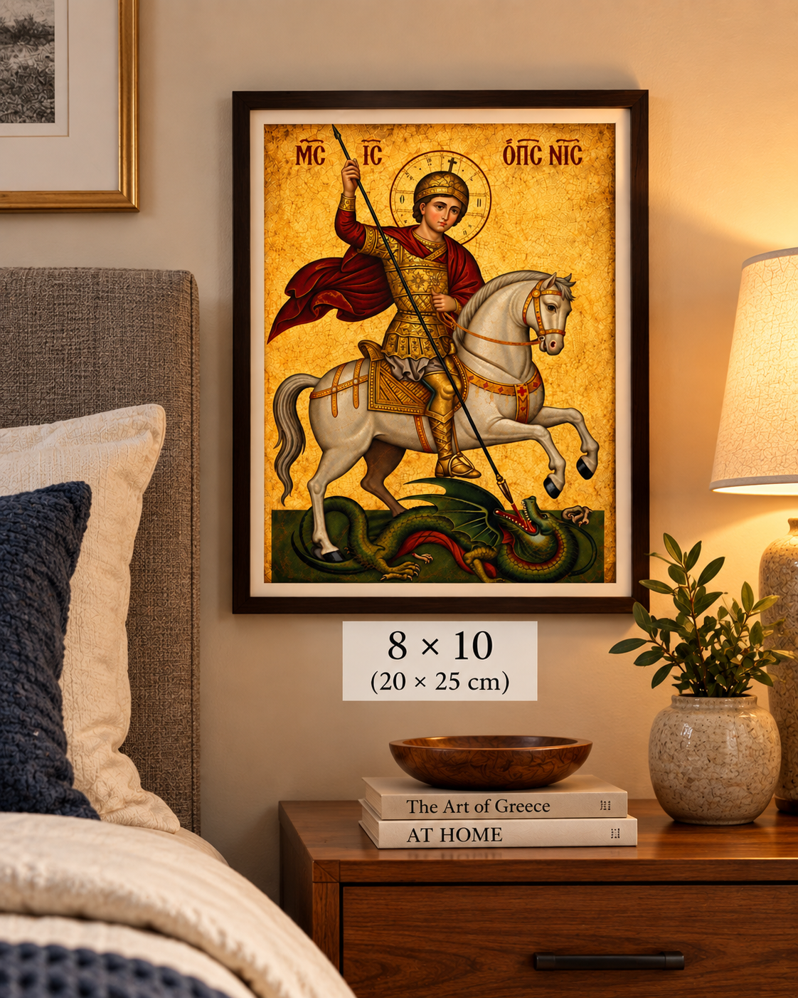 Saint George Slaying the Dragon – Byzantine Icon Digital Art Print | Instant Download