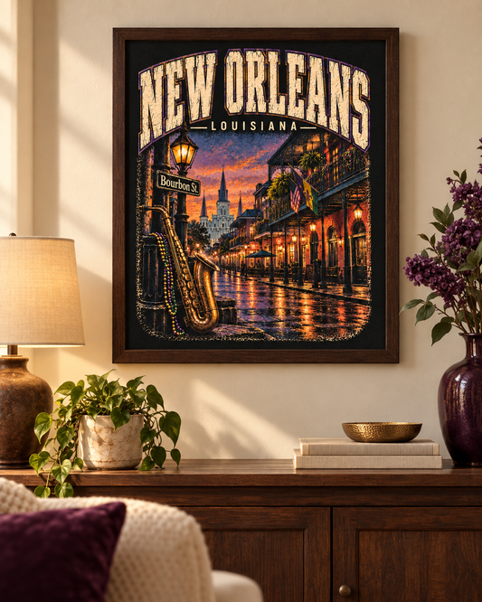 New Orleans Louisiana Vintage-Inspired Travel Poster – printable digital wall art