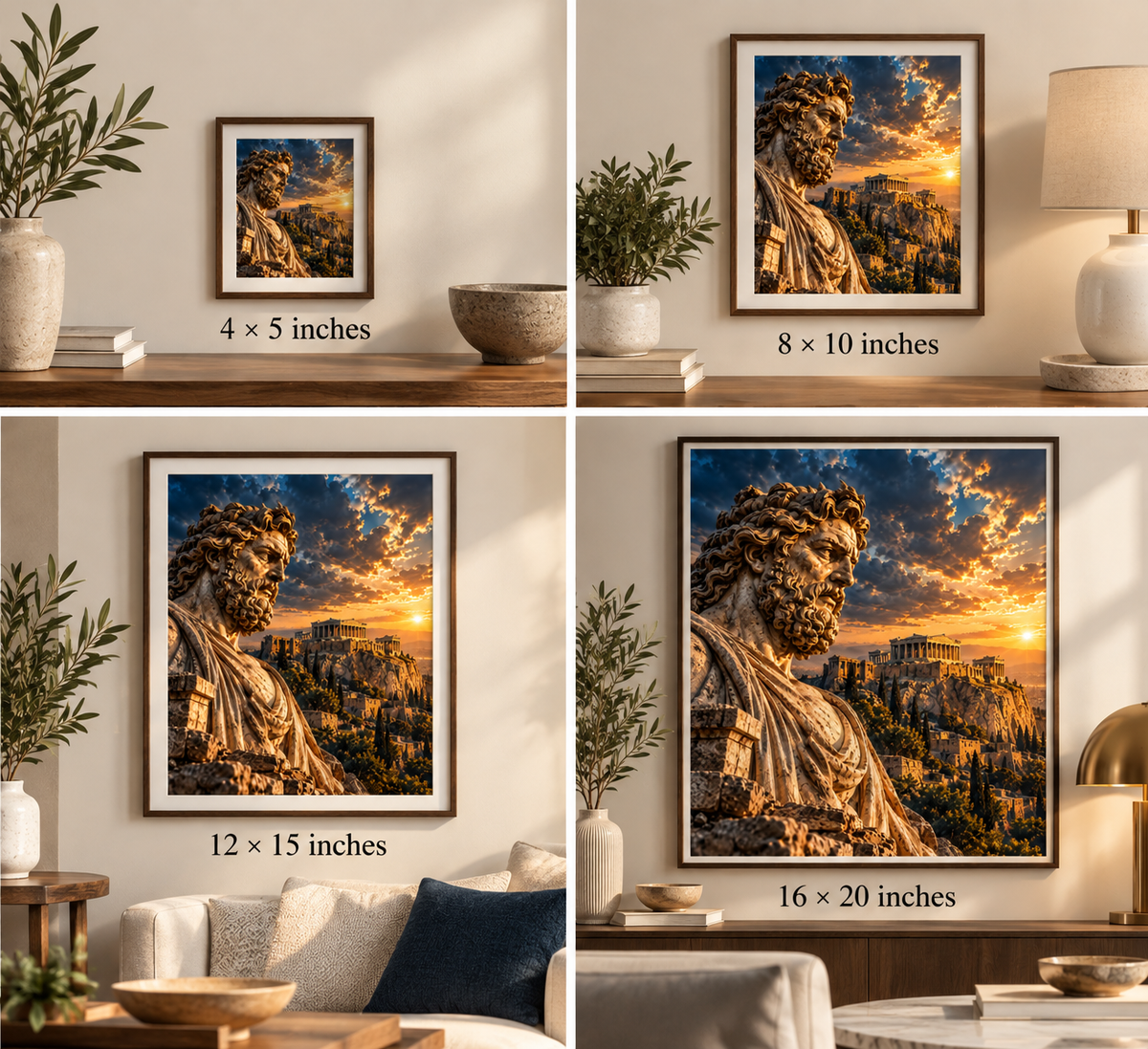 Ancient Greek God Wall Art | Acropolis Sunset | Greek Mythology Printable Art | Digital Download