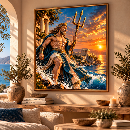 Poseidon – Greek God of the Sea | Majestic Greek Mythology Digital Wall Art