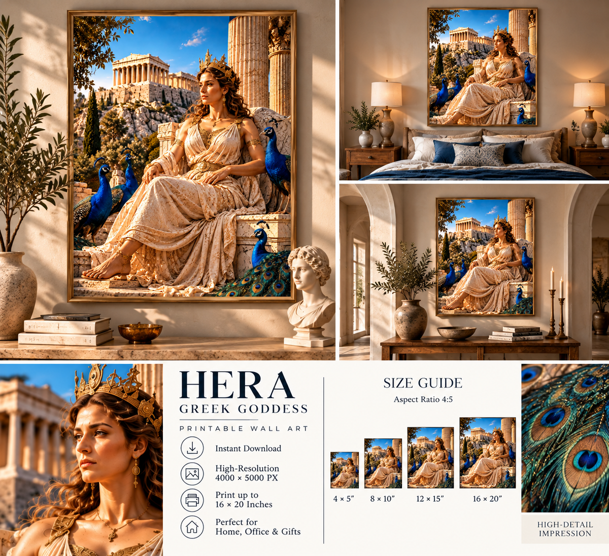 Hera Greek Goddess Printable Wall Art – Greek Mythology Digital Download