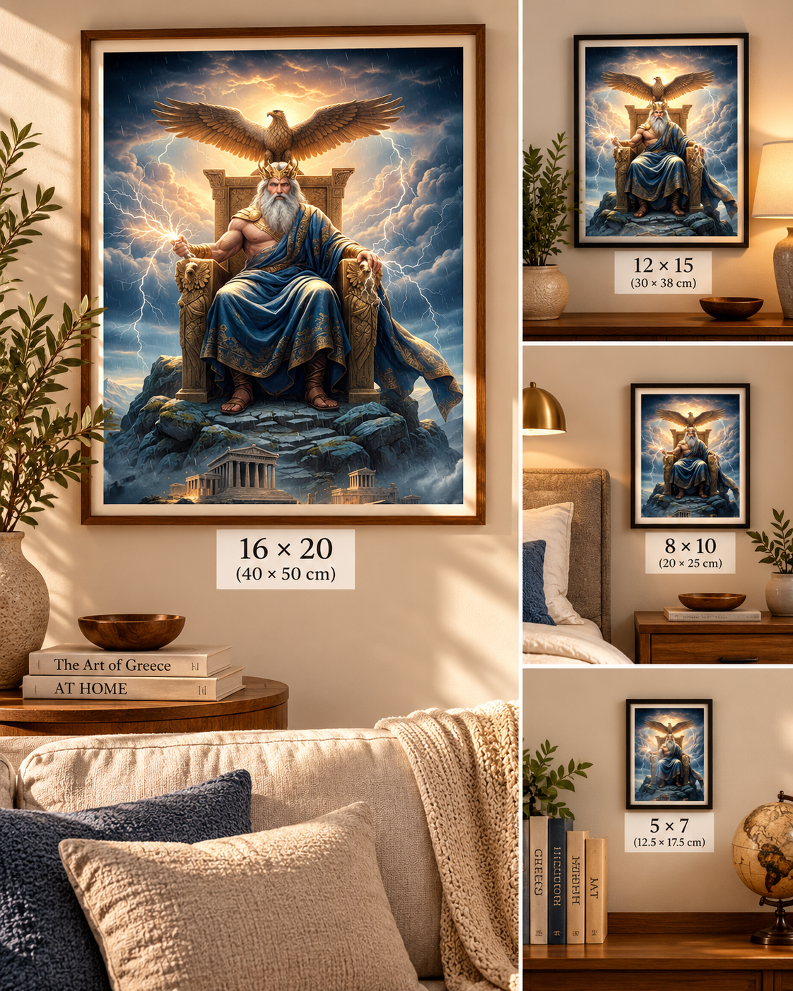 Zeus King of Gods Digital Art Print - Greek Mythology Wall Decor