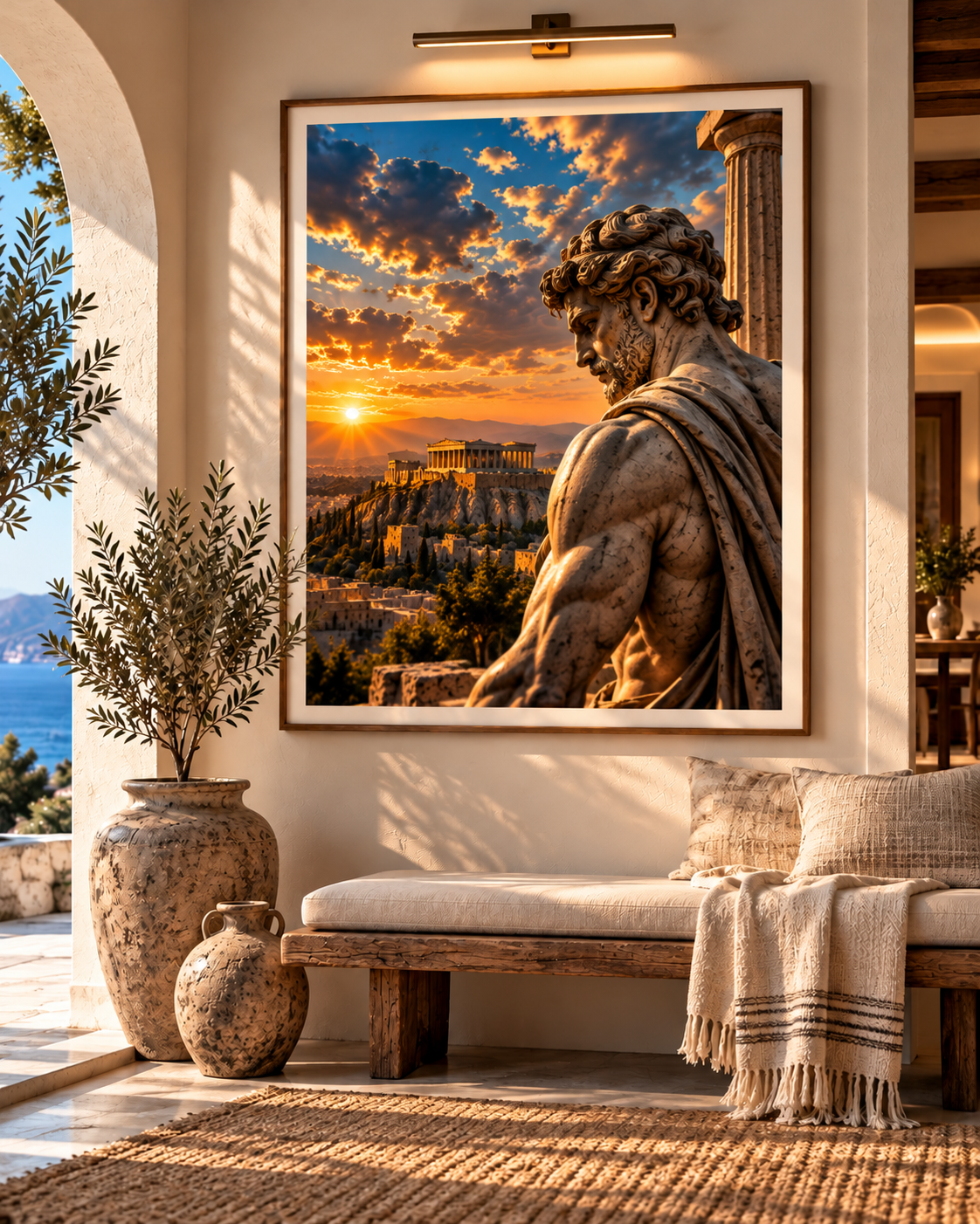 Ancient Greek God Wall Art | Acropolis Sunset | Greek Mythology Printable Art | Digital Download