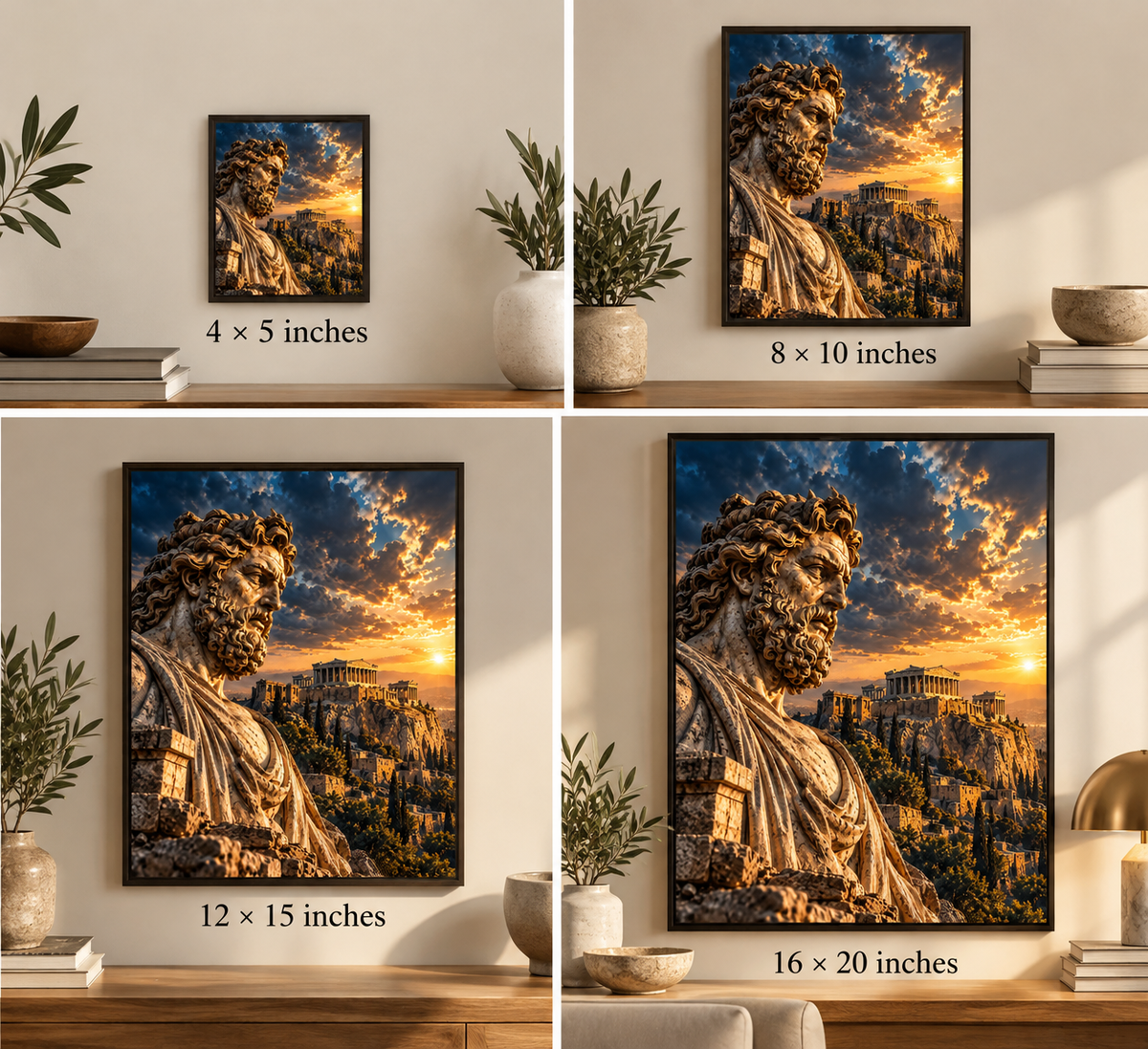 Ancient Greek God Wall Art | Acropolis Sunset | Greek Mythology Printable Art | Digital Download
