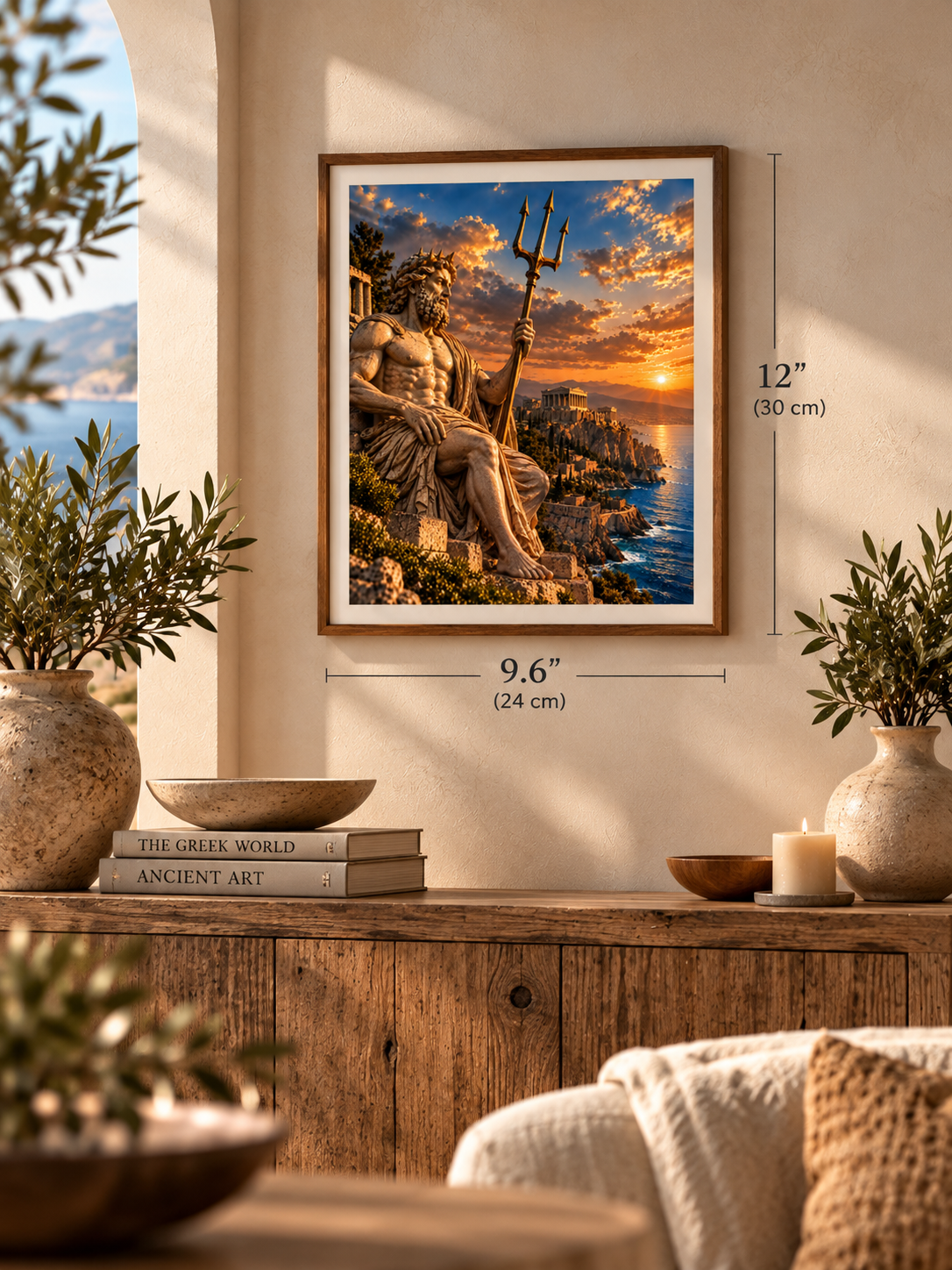 Poseidon Greek God Printable Wall Art – Ancient Greek Mythology Digital Download
