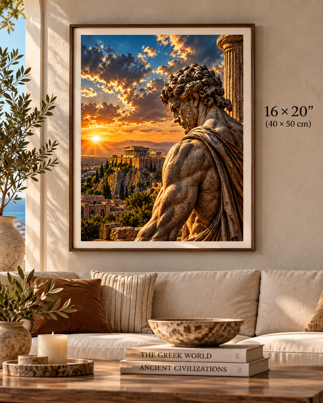 Ancient Greek God Wall Art | Acropolis Sunset | Greek Mythology Printable Art | Digital Download