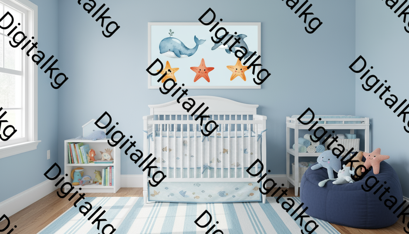 Nursery mockup with Digitalkg watermarks