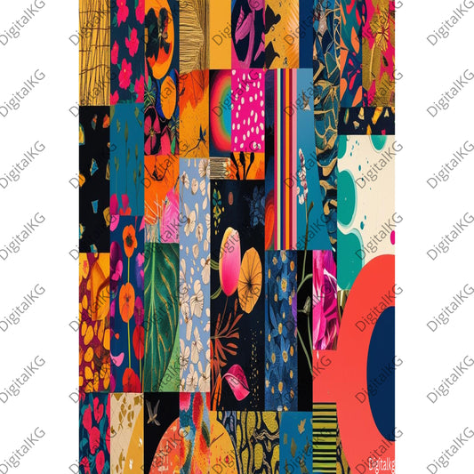 AI Bold Abstract Floral Digital Art - Download