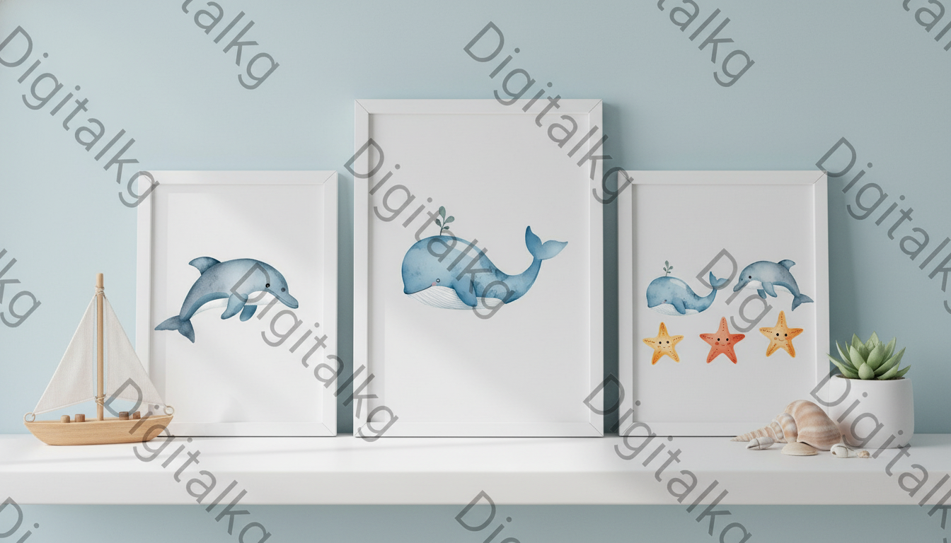 Styled product mockup with Digitalkg watermarks