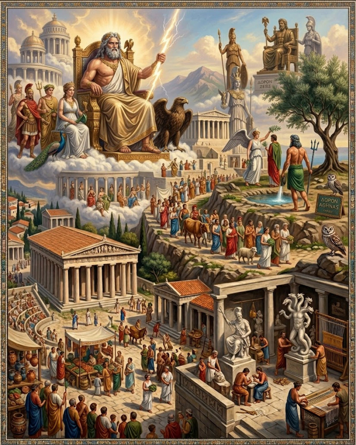 Greek Mythology Zeus 3-Pack | Digital Art Prints for Personal and Small Business Commercial Use, Sublimation Graphic Bundle